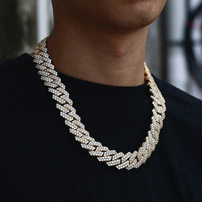 20mm Iced-Out Moissanite Cuban Link Chain – S925 Sterling Silver -Cut Hip Hop Unisex Necklace - CaratixJewelry
