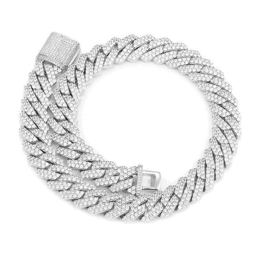 20mm Iced-Out Moissanite Cuban Link Chain – S925 Sterling Silver -Cut Hip Hop Unisex Necklace - CaratixJewelry