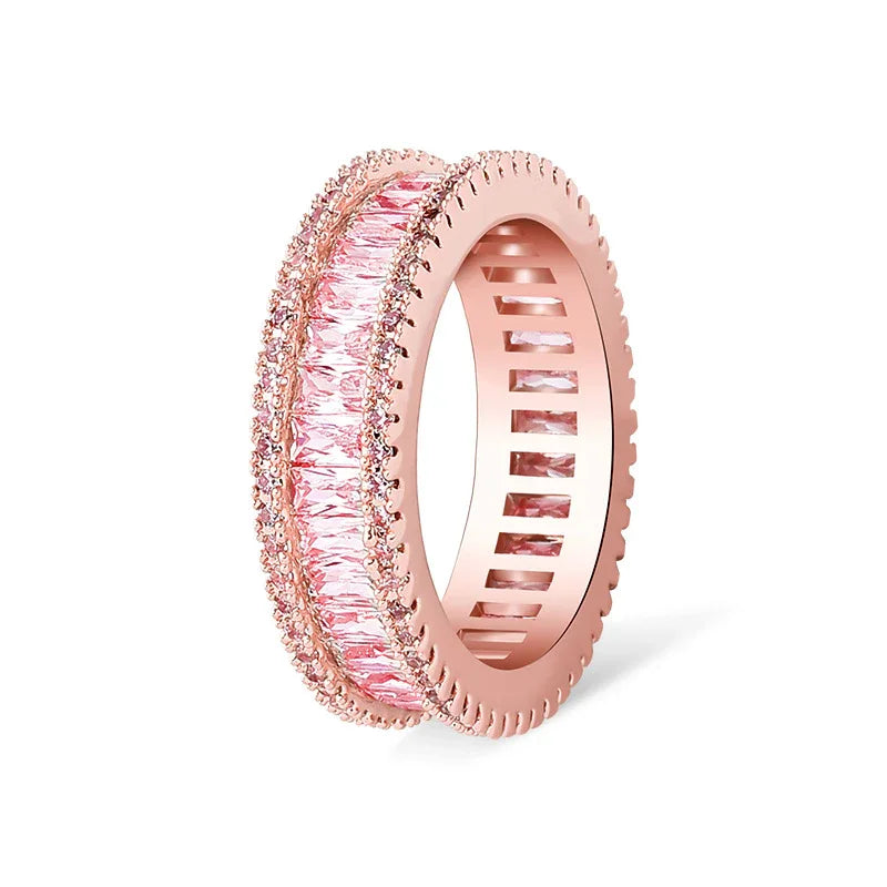 Iced Out Square Micro-Pave Zirconia Ring | Unisex 18K Gold | Caratix