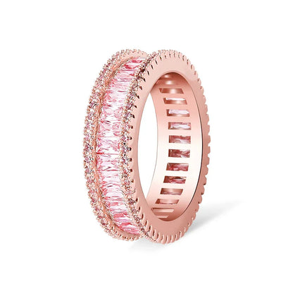 Iced Out Square Micro-Pave Zirconia Ring | Unisex 18K Gold | Caratix