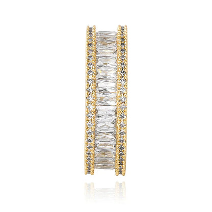 Iced Out Square Micro-Pave Zirconia Ring | Unisex 18K Gold | Caratix
