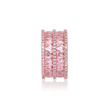 Double Row Iced Out Ring | 18K Real Gold Plated Bling Band | Caratix