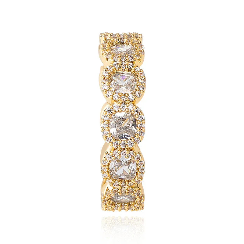 Men's Iced Out Plum Blossom Ring | 3D Floral Cluster Band | Caratix