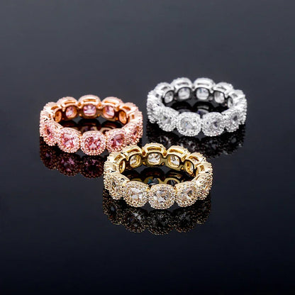 Men's Iced Out Plum Blossom Ring | 3D Floral Cluster Band | Caratix