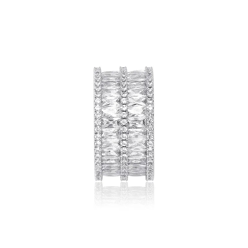 Double Row Iced Out Ring | 18K Real Gold Plated Bling Band | Caratix