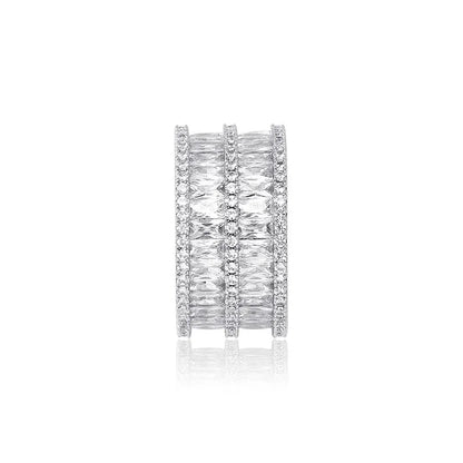 Double Row Iced Out Ring | 18K Real Gold Plated Bling Band | Caratix