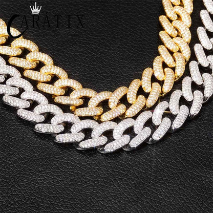 CARÁTIX Rose Gold Iced Out Cuban Chain | AAA CZ Miami Link Hip Hop Necklace for Men