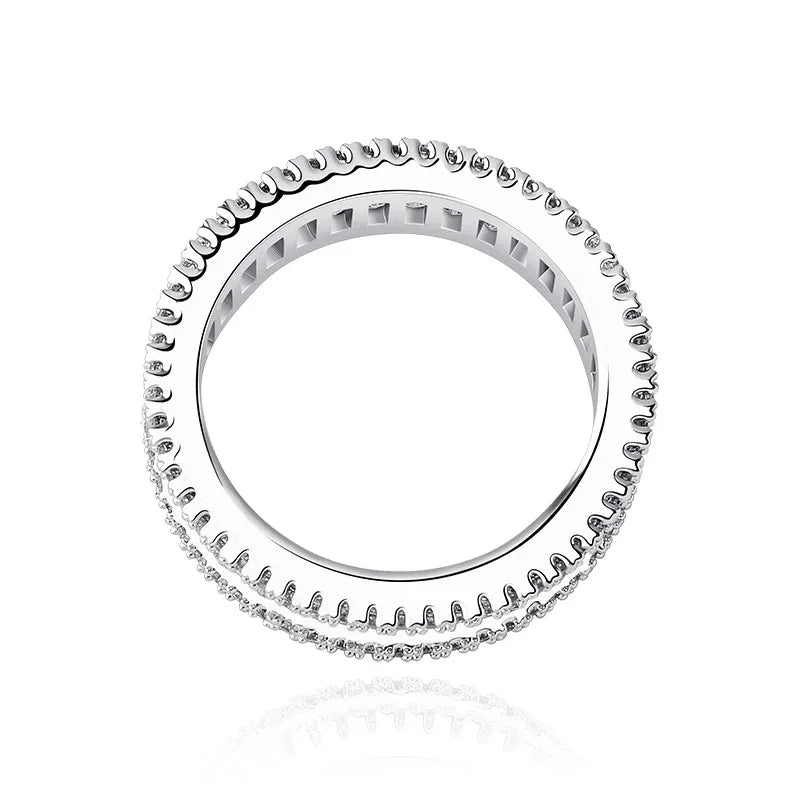Iced Out Square Micro-Pave Zirconia Ring | Unisex 18K Gold | Caratix