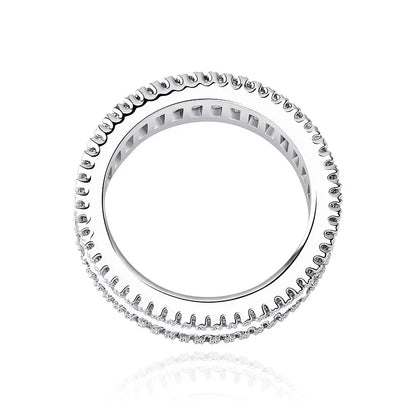 Iced Out Square Micro-Pave Zirconia Ring | Unisex 18K Gold | Caratix
