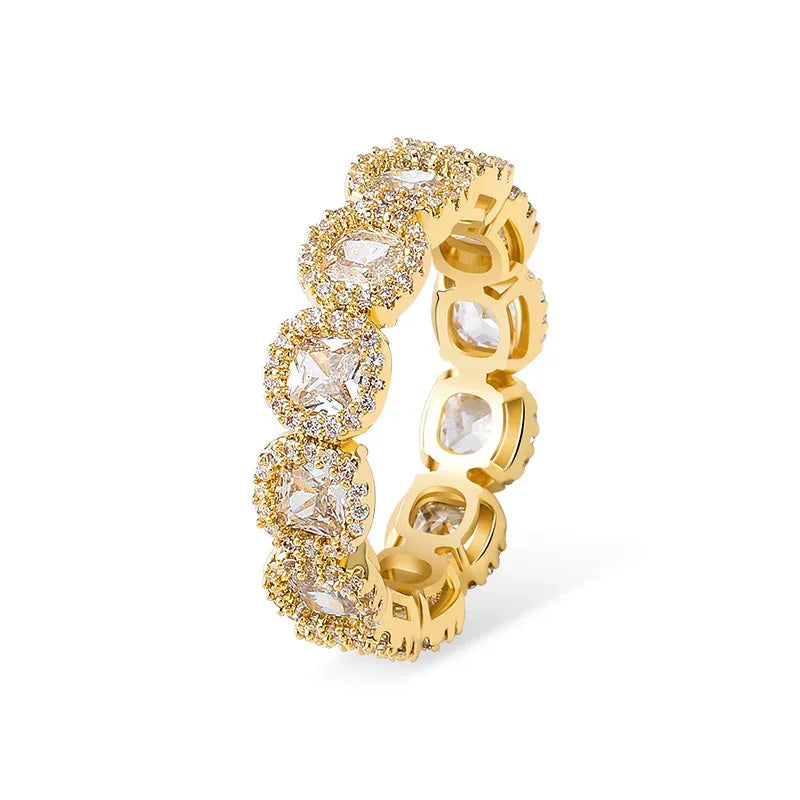 Men's Iced Out Plum Blossom Ring | 3D Floral Cluster Band | Caratix