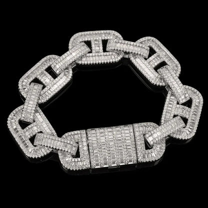 Iced-Out Pig Nose Cuban Link Bracelet with Zircon Hip Hop Jewelry - CaratixJewelry