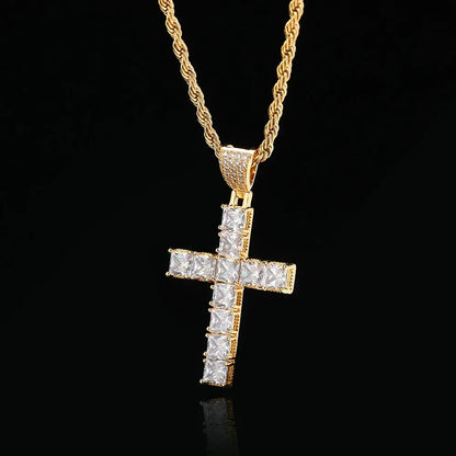 Custom Pendants Square-Cut Iced Cross | Vintage Hip Hop Necklace for Men | Caratix - CaratixJewelry