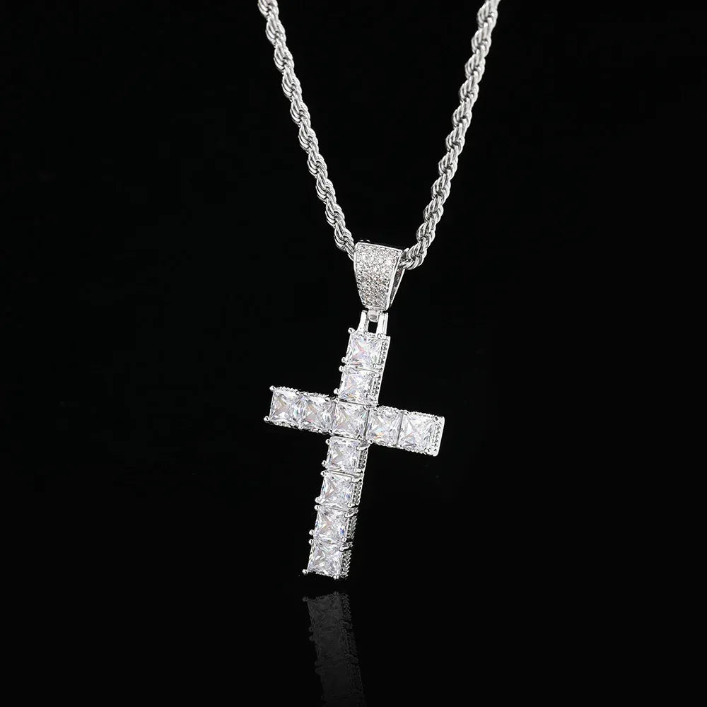 Custom Pendants Square-Cut Iced Cross | Vintage Hip Hop Necklace for Men | Caratix - CaratixJewelry
