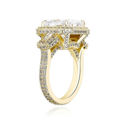 Big Square Gemstone Hip Hop Ring | Real 18K Gold Plated Band | Caratix