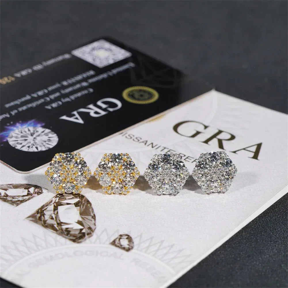 S925 Silver Moissanite Inspired Floral Stud Earrings - CaratixJewelry