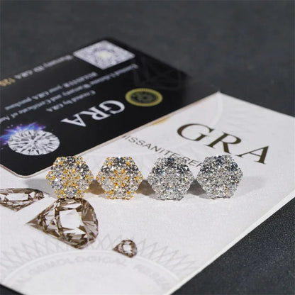 S925 Silver Moissanite Inspired Floral Stud Earrings - CaratixJewelry