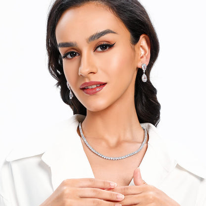 CARÁTIX - 4mm Non Fading Stainless Steel Can Get Wet Tennis Chain Necklace Luxury Jewelry For Women Valentine's Day Gift for Men & Girls & Boys Mothers' Day Gift #Springtok