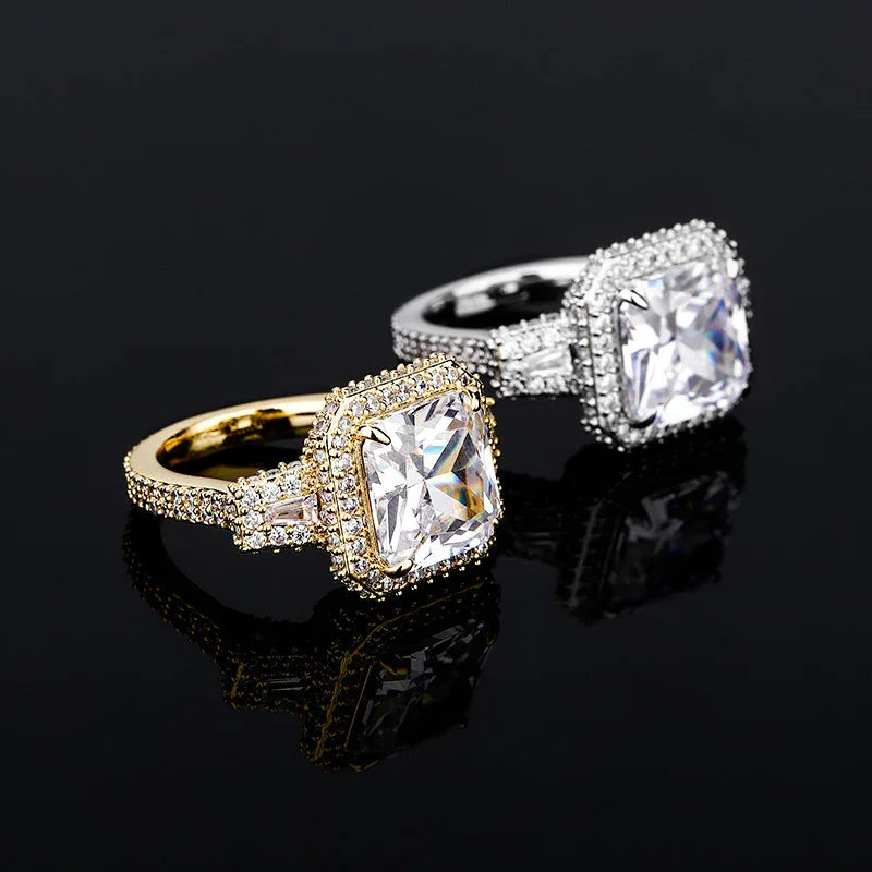 Big Square Gemstone Hip Hop Ring | Real 18K Gold Plated Band | Caratix