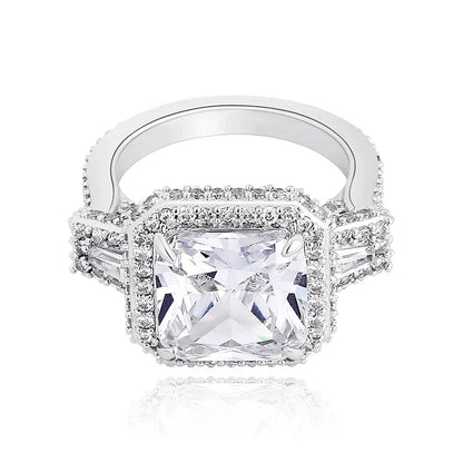 Big Square Gemstone Hip Hop Ring | Real 18K Gold Plated Band | Caratix