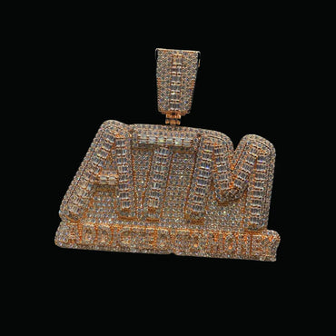 ATM Addicted To Money Iced Out Letter Pendant Necklace – Custom Hip Hop Jewelry for Men - CaratixJewelry