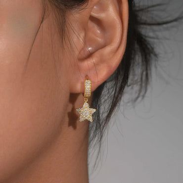 Trendy Hip Hop Star Shape Earrings for Men European Casual - CaratixJewelry