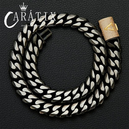 CARÁTIX 18mm Flower Infinity Cuban Link Chain Necklace – 5A+ CZ Iced Out Heavy Hip Hop Bling Jewelry for Men | Rapper Gift