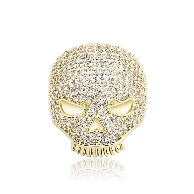 Bold Skull Hip Hop Ring | Iced Out Zirconia Statement Band | Caratix