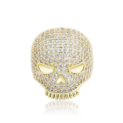 Bold Skull Hip Hop Ring | Iced Out Zirconia Statement Band | Caratix