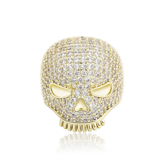 Bold Skull Hip Hop Ring | Iced Out Zirconia Statement Band | Caratix
