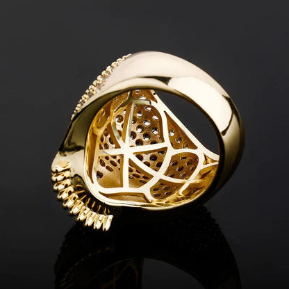 Bold Skull Hip Hop Ring | Iced Out Zirconia Statement Band | Caratix