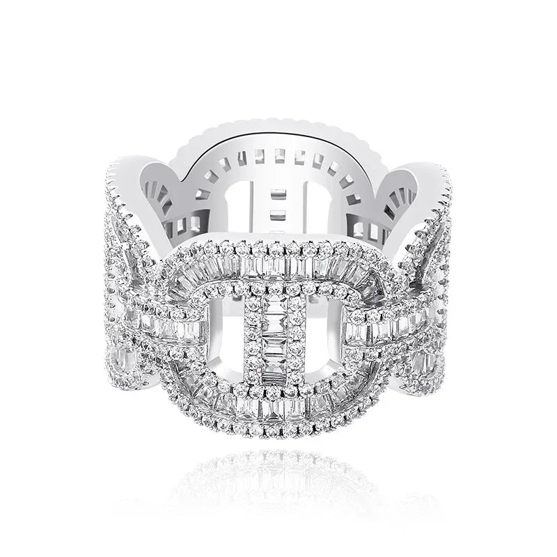 Men's Cuban Link Hip Hop Ring | Real 18K Gold Plated Band | Caratix