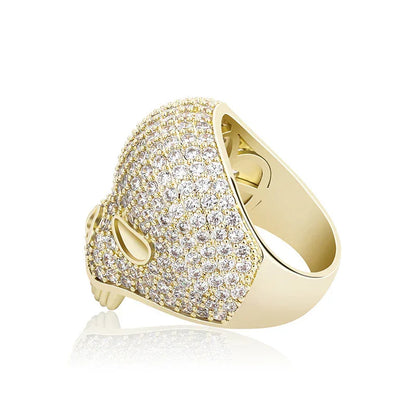 Bold Skull Hip Hop Ring | Iced Out Zirconia Statement Band | Caratix