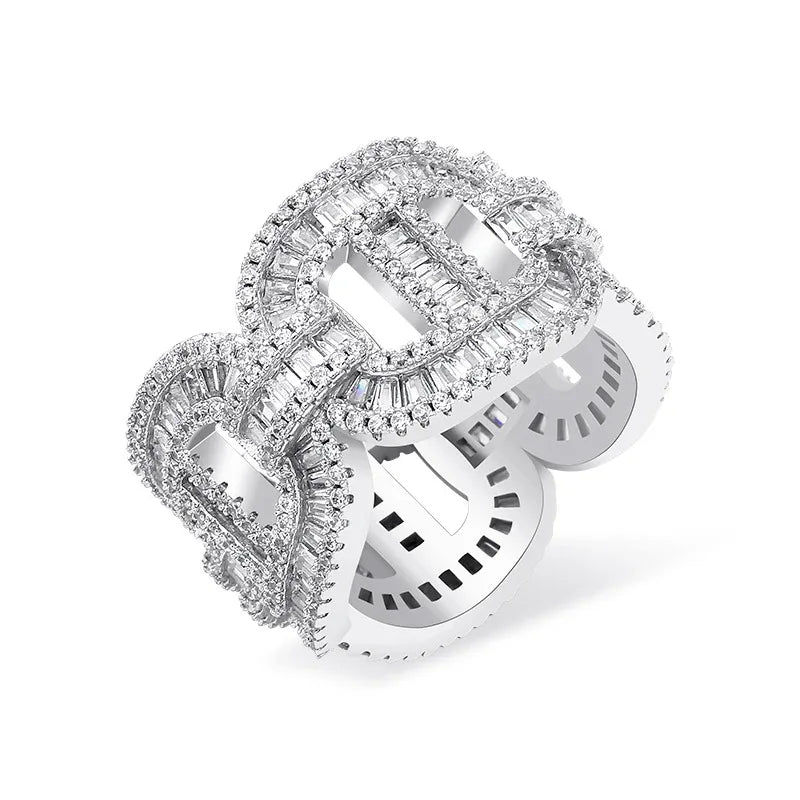 Men's Cuban Link Hip Hop Ring | Real 18K Gold Plated Band | Caratix