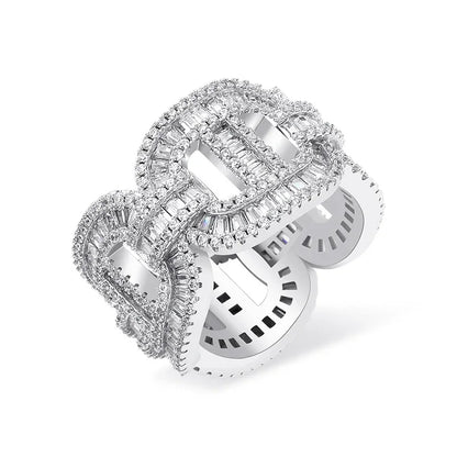 Men's Cuban Link Hip Hop Ring | Real 18K Gold Plated Band | Caratix