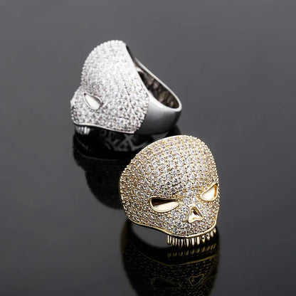 Bold Skull Hip Hop Ring | Iced Out Zirconia Statement Band | Caratix