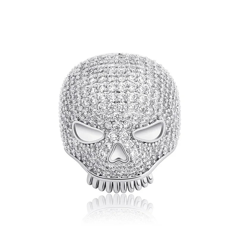 Bold Skull Hip Hop Ring | Iced Out Zirconia Statement Band | Caratix