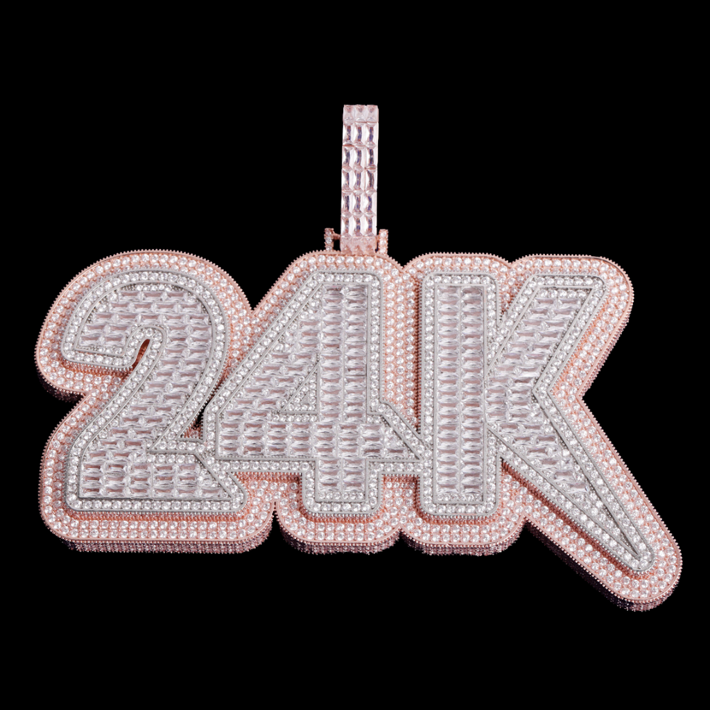 Lux Design Two Layers Iced Out Personalized Custom Name Necklace Pendant