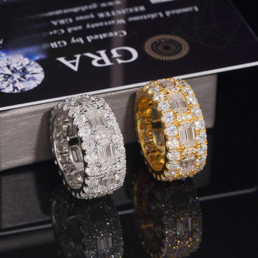 Moissanite Men’s Hip Hop Ring | S925 Silver Full Iced Out Streetwear Jewelry - CaratixJewelry