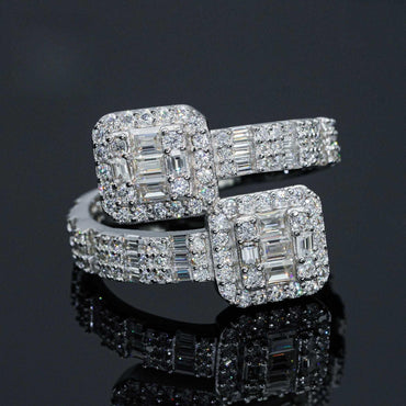 Step-Cut Moissanite Men’s Ring | S925 Silver Luxury Hip Hop Jewelry - CaratixJewelry