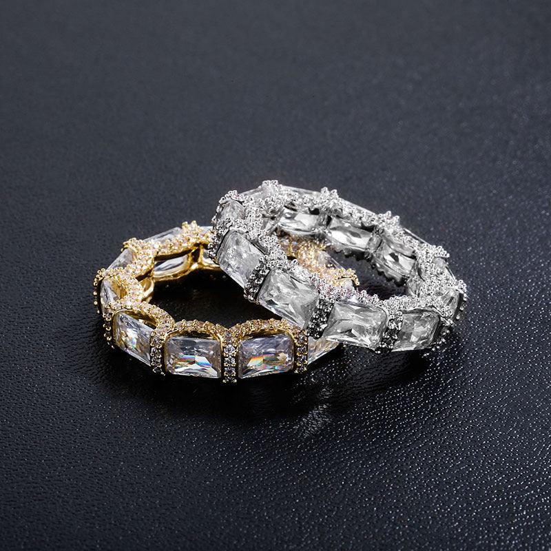 Baguette Halo Hip Hop Ring | Iced Out Micro-Pave Band | Caratix