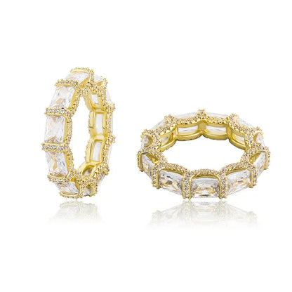 Baguette Halo Hip Hop Ring | Iced Out Micro-Pave Band | Caratix