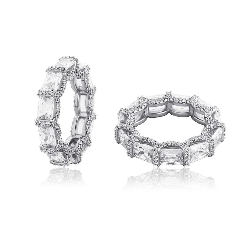 Baguette Halo Hip Hop Ring | Iced Out Micro-Pave Band | Caratix