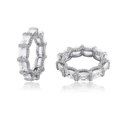 Baguette Halo Hip Hop Ring | Iced Out Micro-Pave Band | Caratix