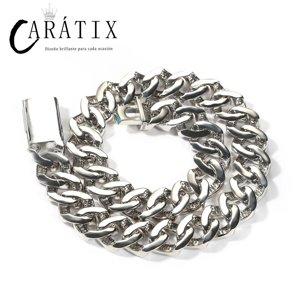 CARÁTIX – 20mm Big Heavy Square Cuban Miami Link Chain Necklace | 3A+ CZ Bling Iced Hip Hop Jewelry for Men