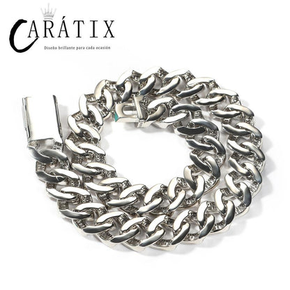 CARÁTIX – 20mm Big Heavy Square Cuban Miami Link Chain Necklace | 3A+ CZ Bling Iced Hip Hop Jewelry for Men