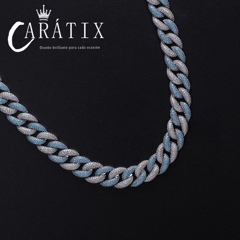 CARÁTIX 15mm Cuban Miami Chain | Micro Paved CZ Iced Out Hip Hop Necklace for Men