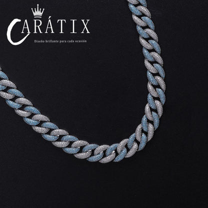 CARÁTIX 15mm Cuban Miami Chain | Micro Paved CZ Iced Out Hip Hop Necklace for Men