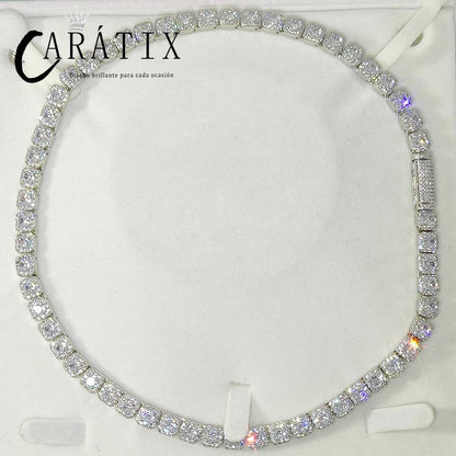 CARÁTIX -  7mm Tennis Chain Long Clasp Necklace Bling Zircon Cluster   Choker For Women Valentine's Day Gift for Men & Girls & Boys Mothers' Day Gift #Springtok
