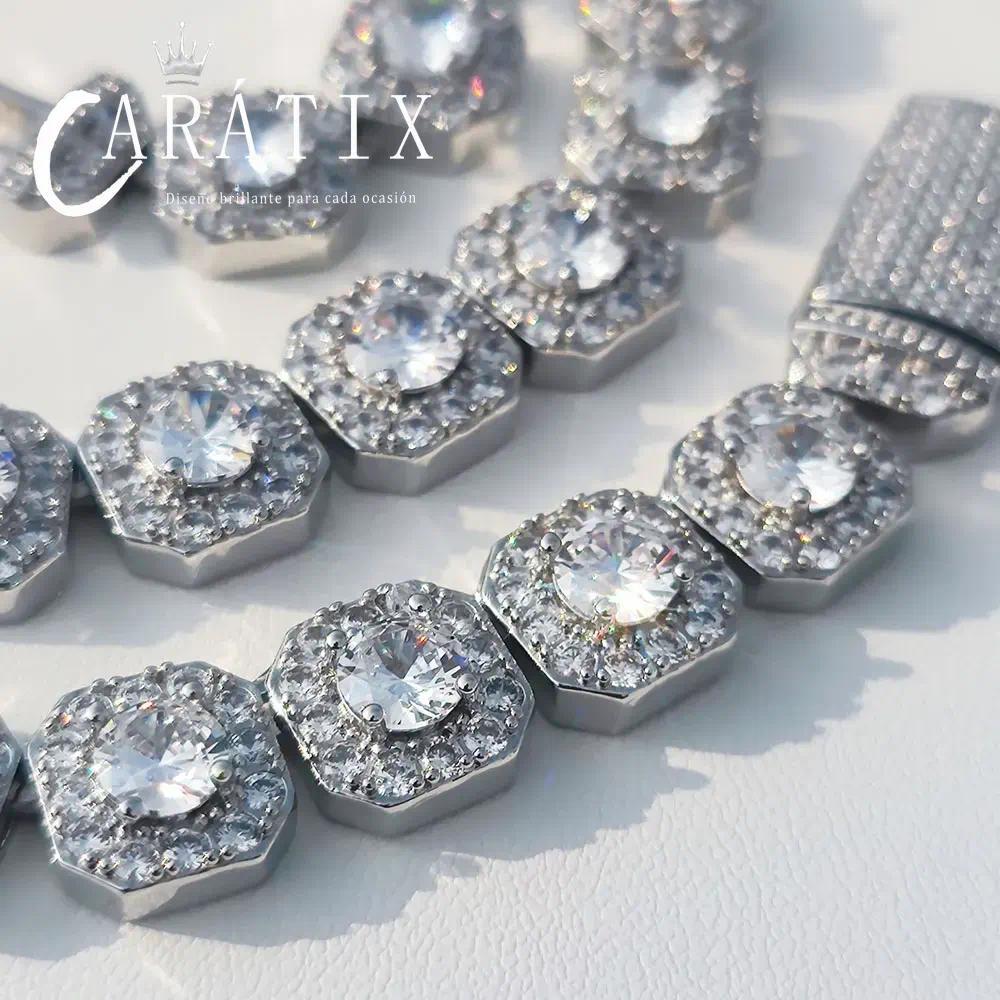 CARÁTIX -  10mm 12mm Clustered CZ Tennis Chain  Cubic Zircon Stones Necklaces For Women High End luxury Jewellery Valentine's Day Gift for Men & Girls & Boys Mothers' Day Gift #Springtok