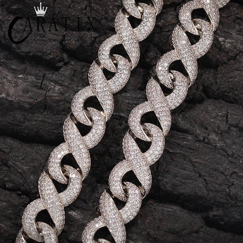 CARÁTIX Infinity 8 Shape Cuban Link Chain Necklace – 3A+ CZ Iced Out Hip Hop Bling Jewelry for Men | Solid Rapper Gift